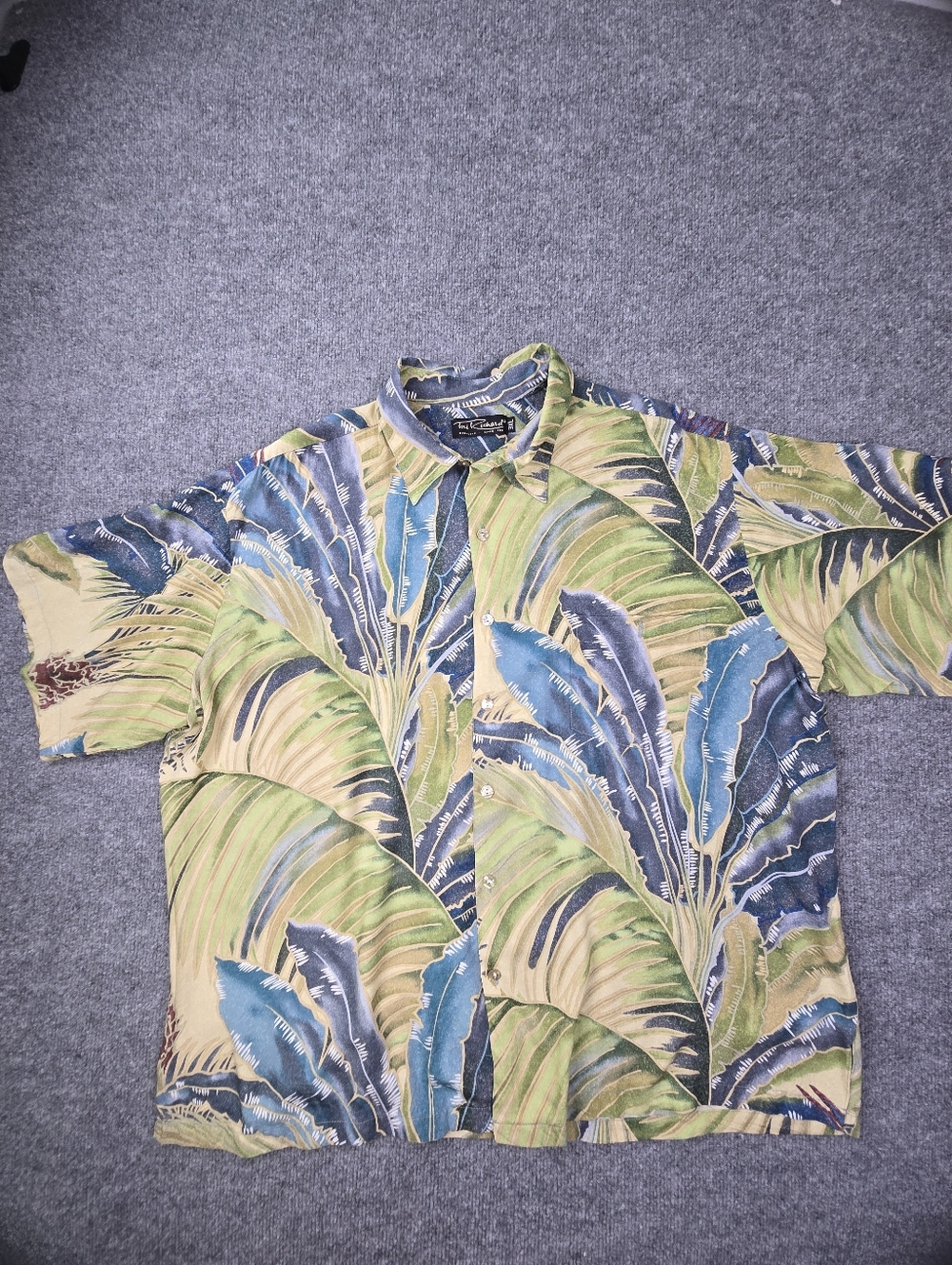 Vintage Tori Richard Hawaii Men’s 3XL Viscose Silk Feel Tropical Leaf Shirt
